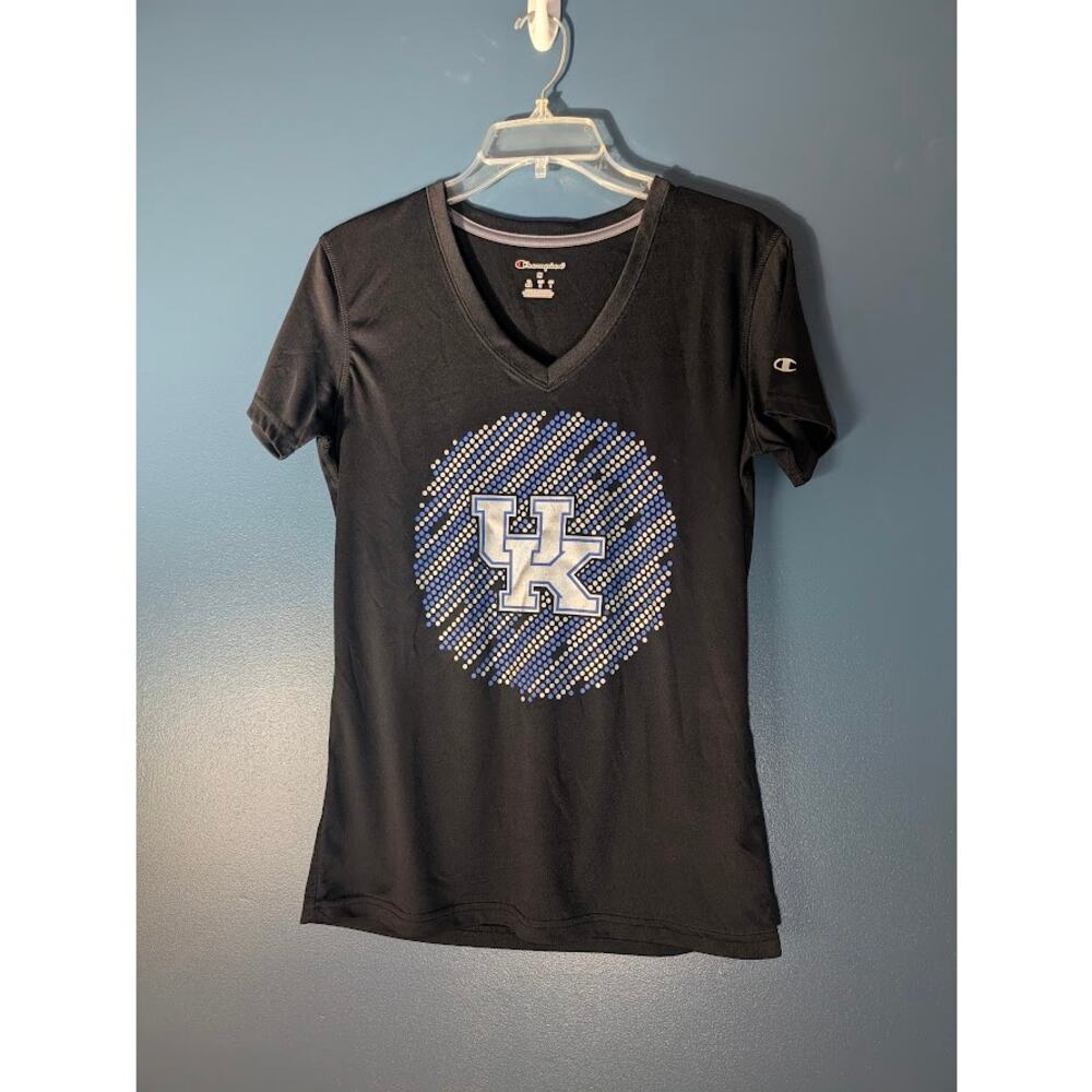 University of Kentucky Tee Womens Medium Black with Silver Blue Champion